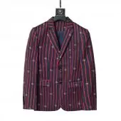 costumes gucci 2021 homme france blend suit jacket slim gg stripe jacquard cotton rouge